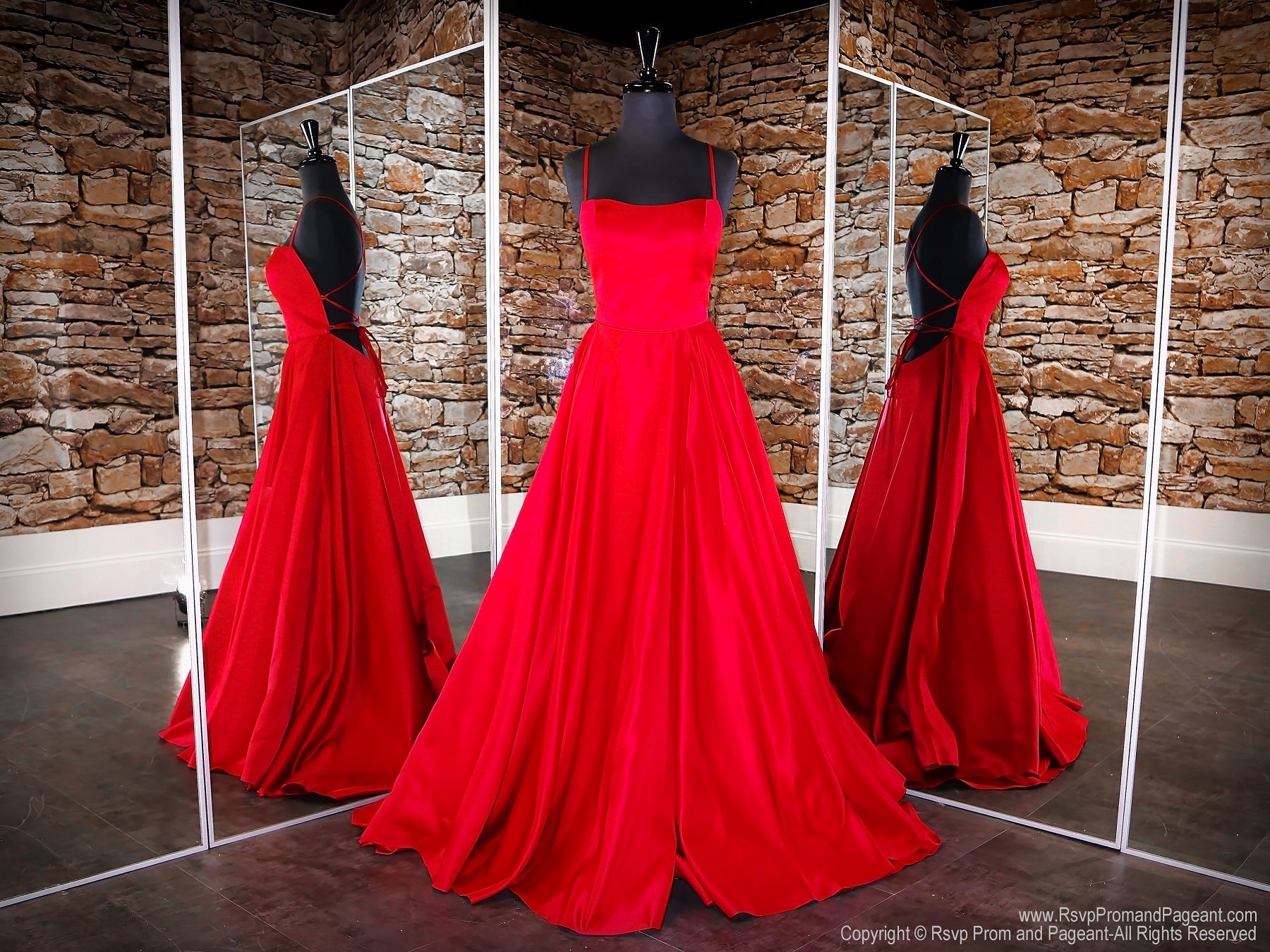 Red Open Back A-line Prom Dress / Rsvp 