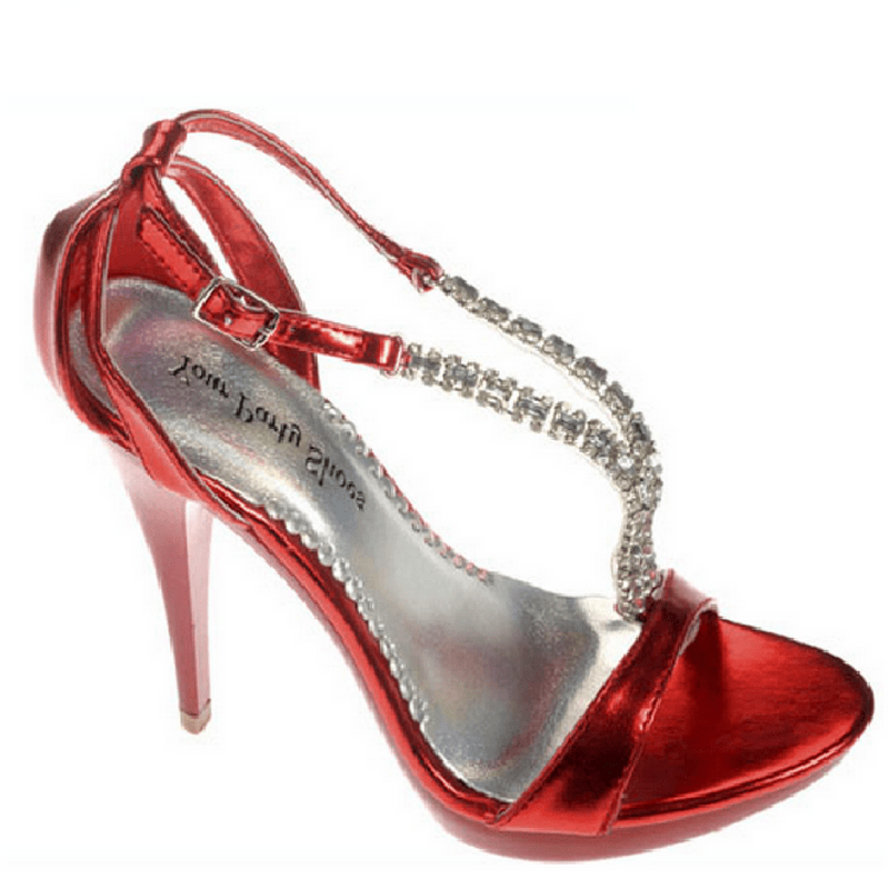 red sparkly prom shoes