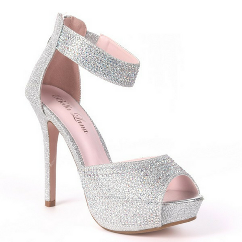 silver high heels for quinceanera