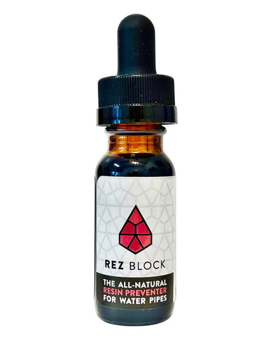 An image of a bottle of RezBlock Dab Resin Preventer.