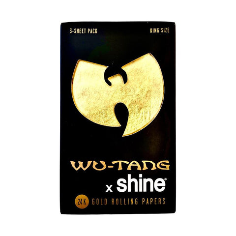 An image of a pack of Shine Wu Tang King Size Gold Rolling Papers.