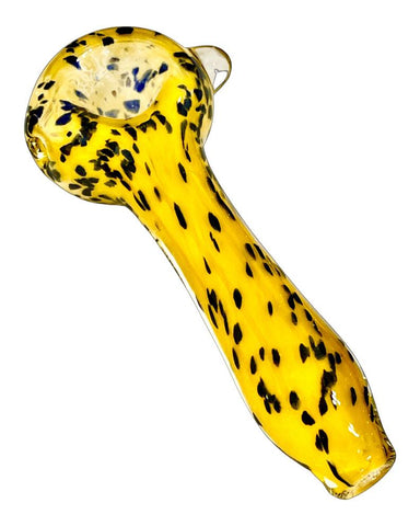 An image of a yellow Frit Spot Spoon Pipe.