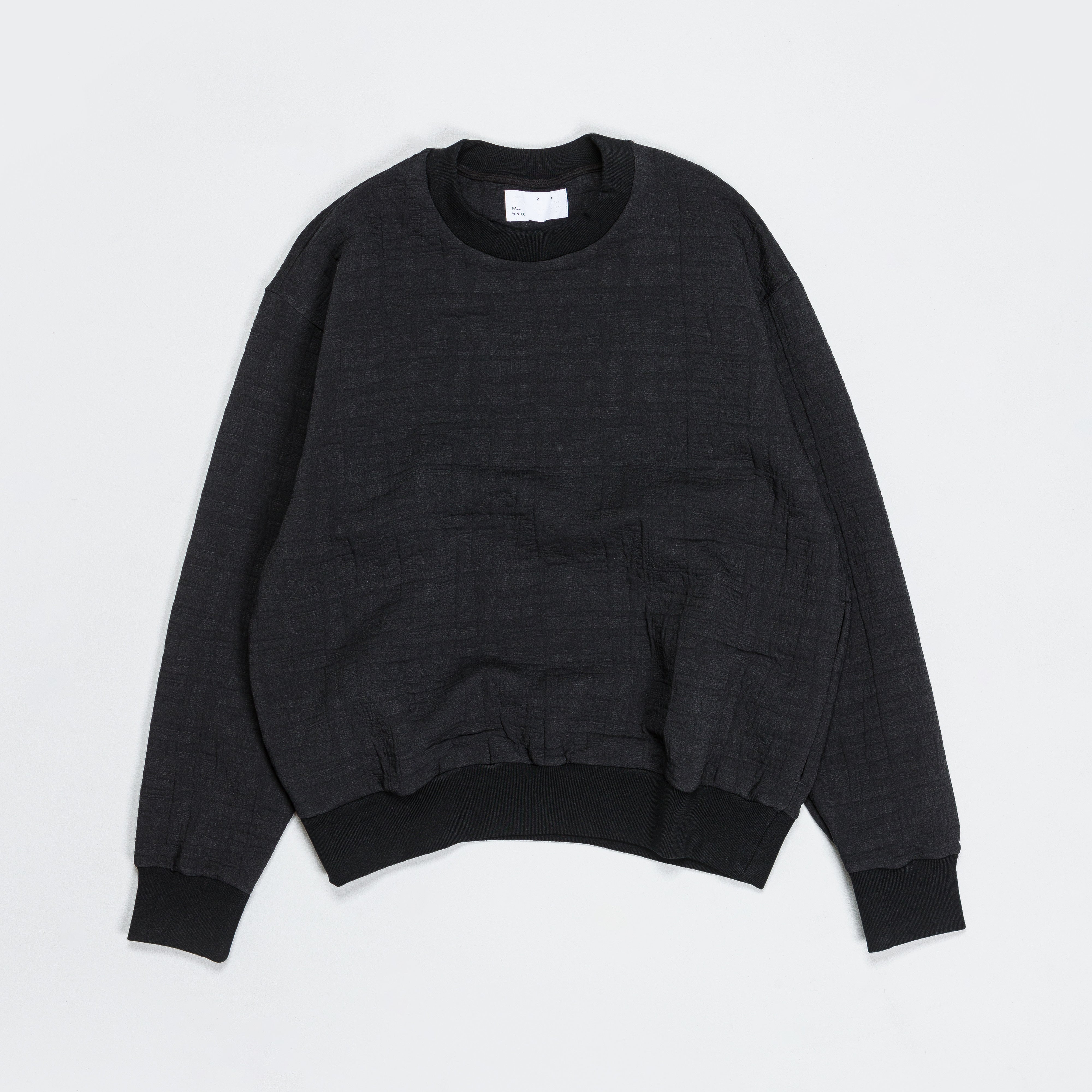 4SDESIGNS - Woven Crewneck - Black 