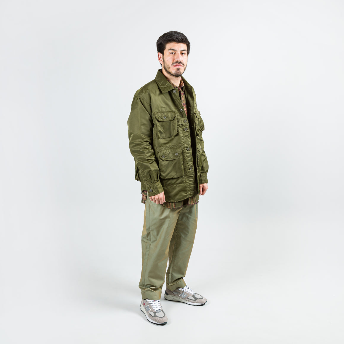 Explorer Shirt Jacket - Olive Flight Satin Nylon | Up There