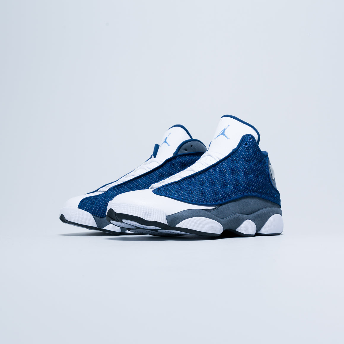 jordan 13 white and navy blue