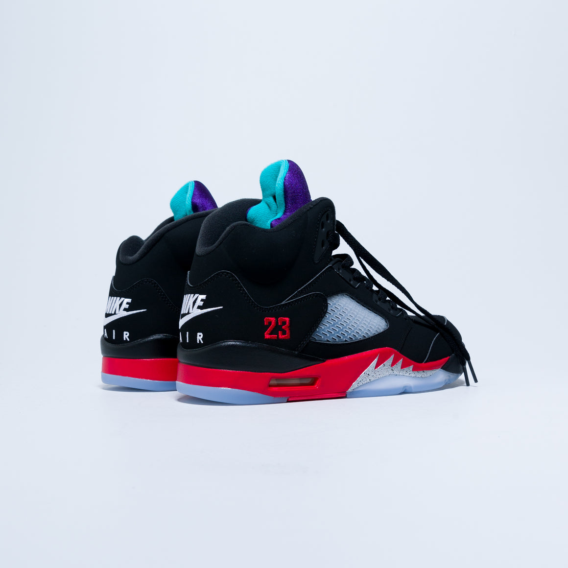 jordan 5 black new emerald fire red