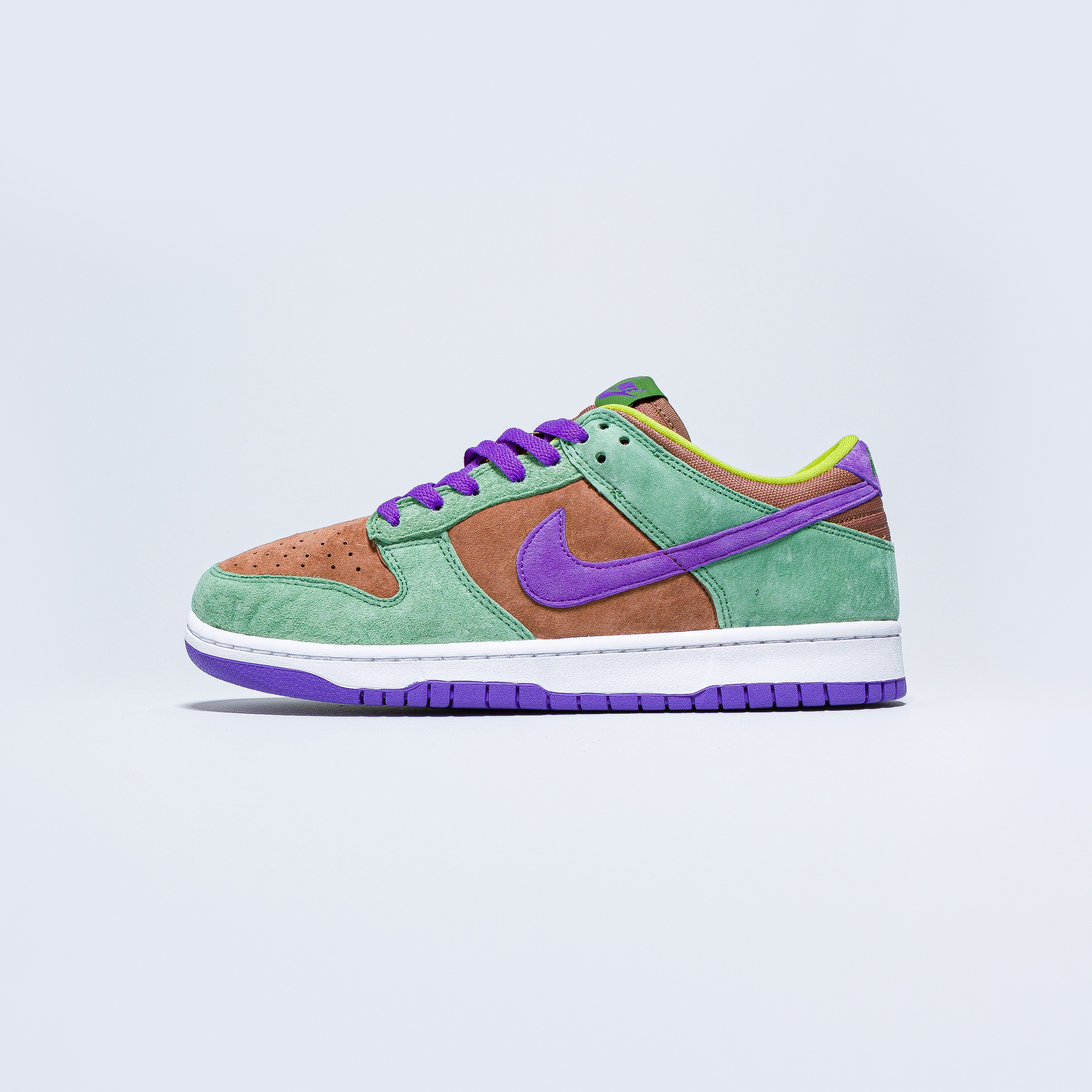 green purple and brown dunks