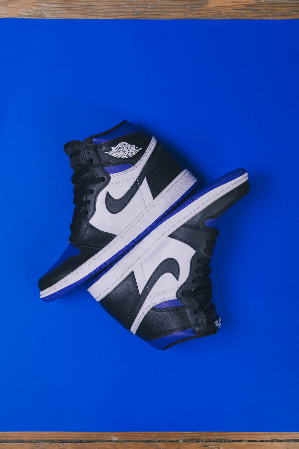 jordan retro 1 high og black white game royal