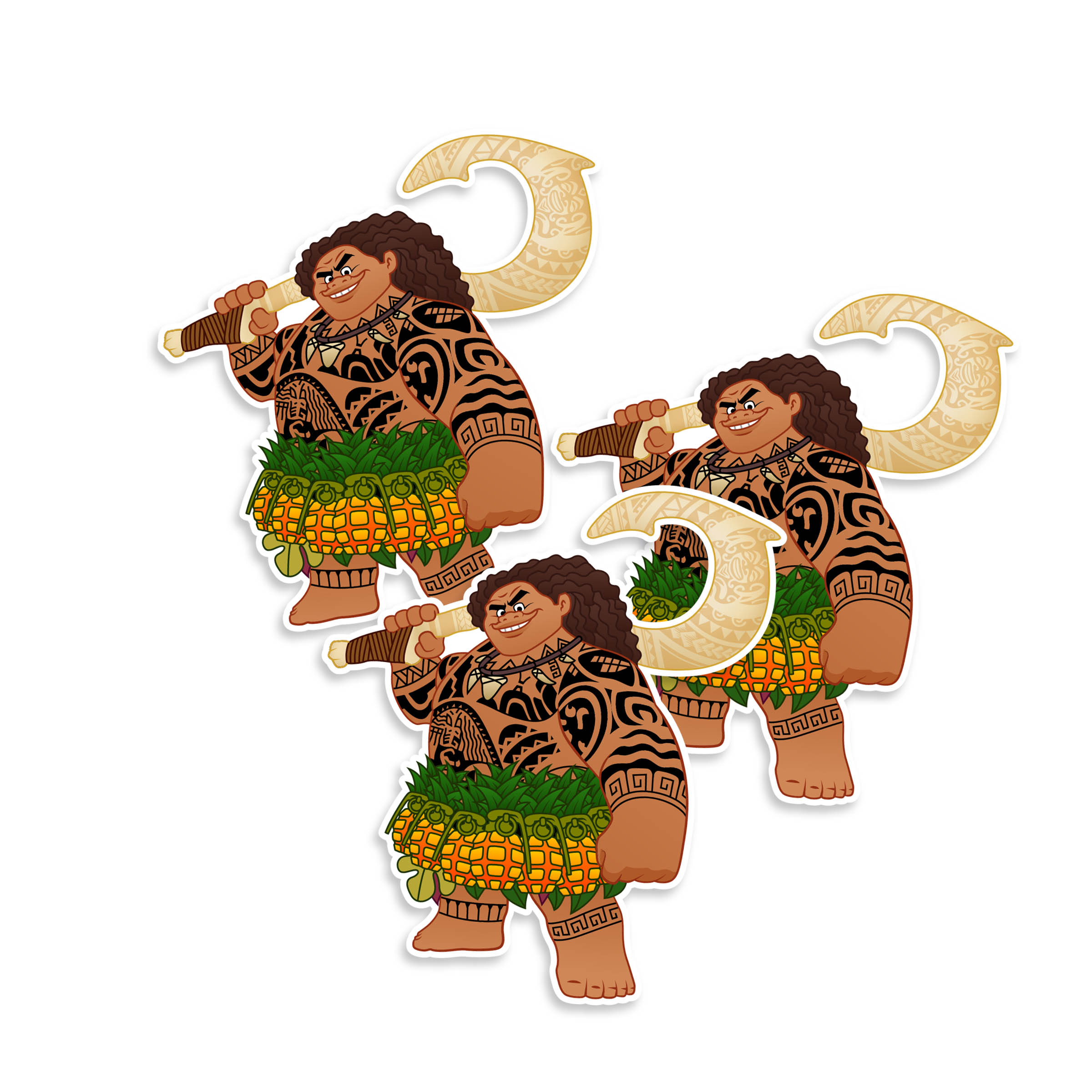 Moana Maui Pineapple Greandes Vinyl Sticker Neo Tactical Gear