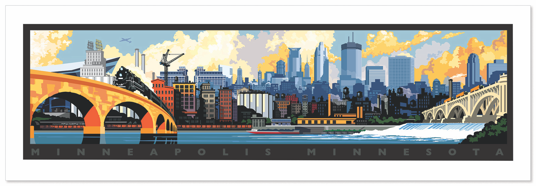 St. Paul, Minnesota City Skyline and Coordinates Art Board Print