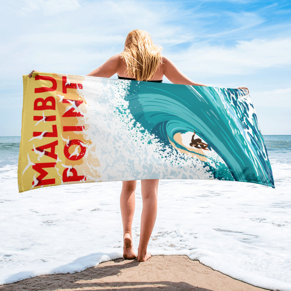 Landmark CA  Surf City Beach Towel - Legendary Landmark Art Prints