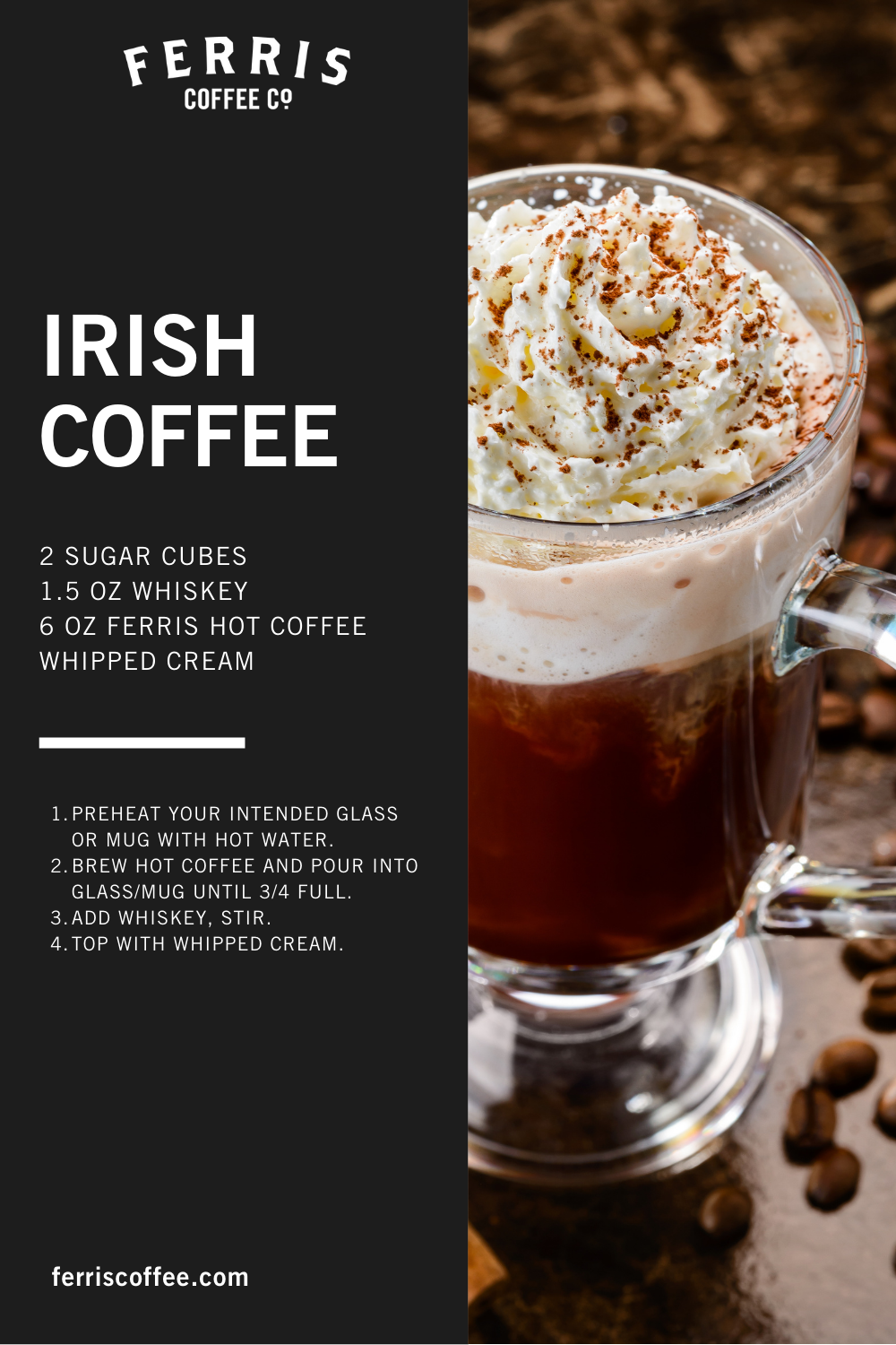 irish coffee cocktail recipe with ferris coffee