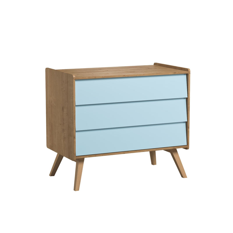 Vox Vintage 3 Drawer Dresser - Oak/Blue