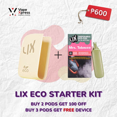 lix eco starter kit pod system vape up to 6000 puffs