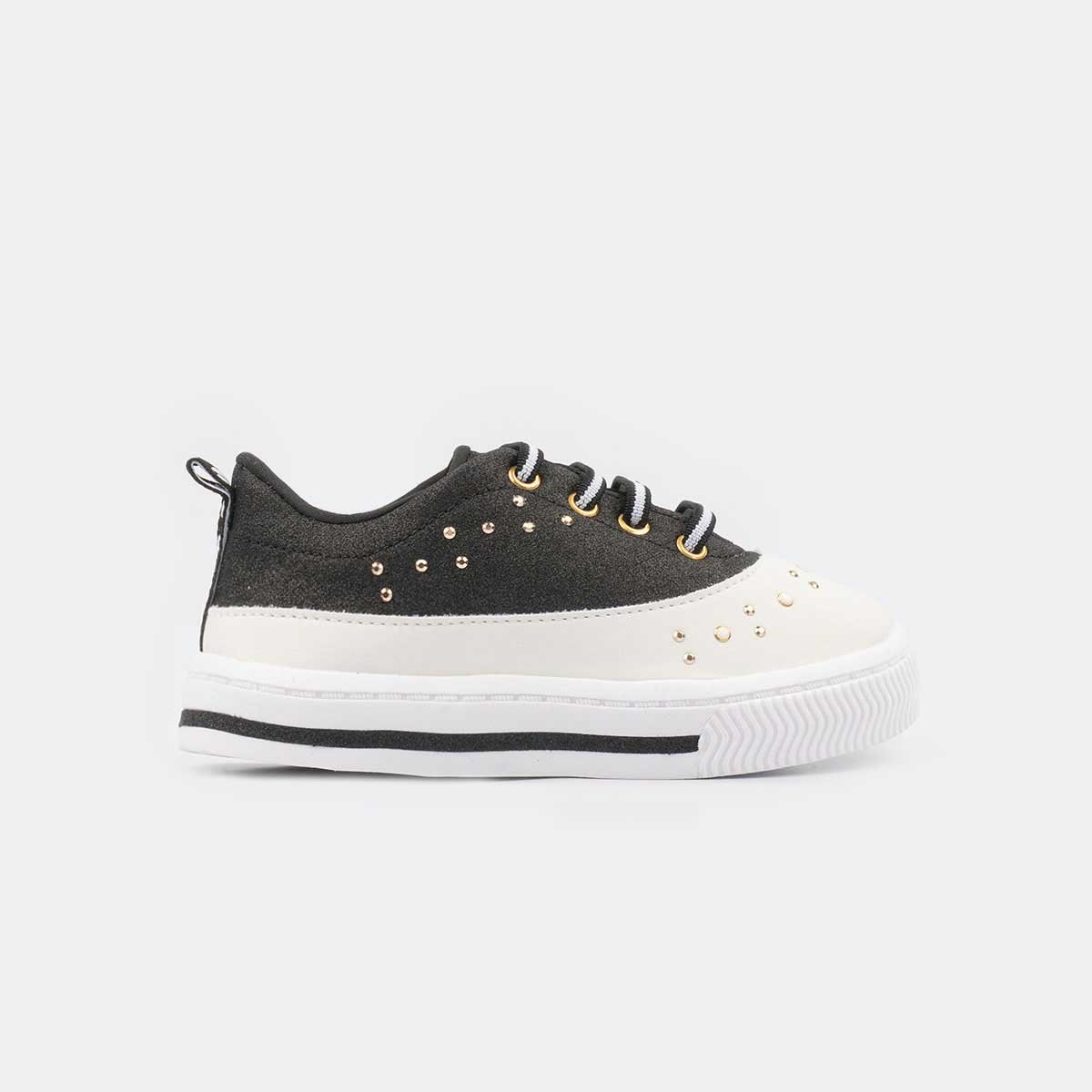 tenis preto com glitter infantil