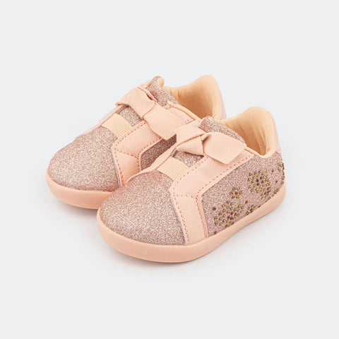 tenis pampili rosa com glitter