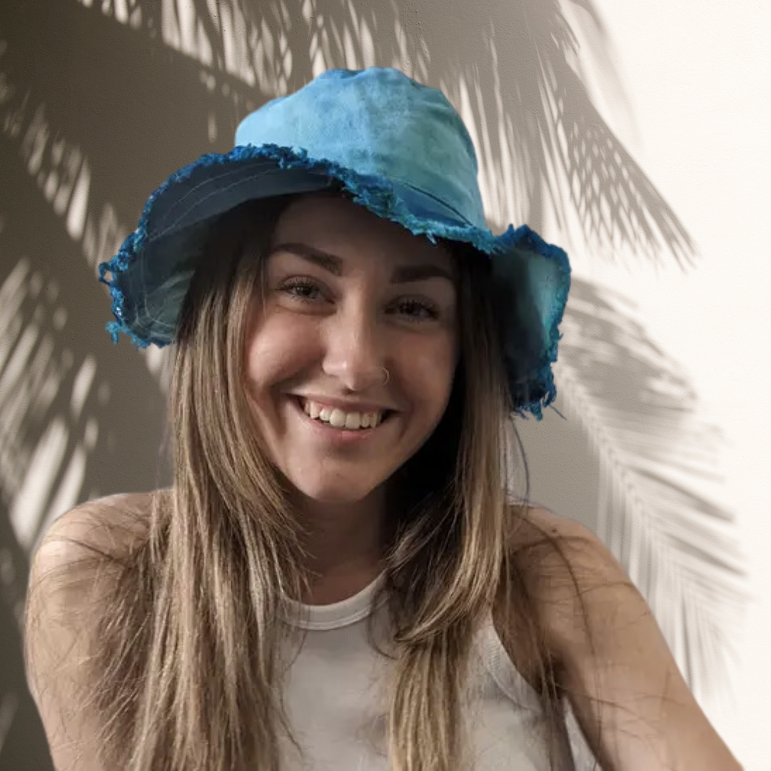 Blue Fringe Bucket Hat | Rain & Moonwater – Cheerfully Made Goods + Markets