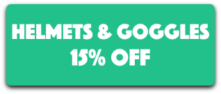 Green button with text "Helmets & Goggles 15% off"