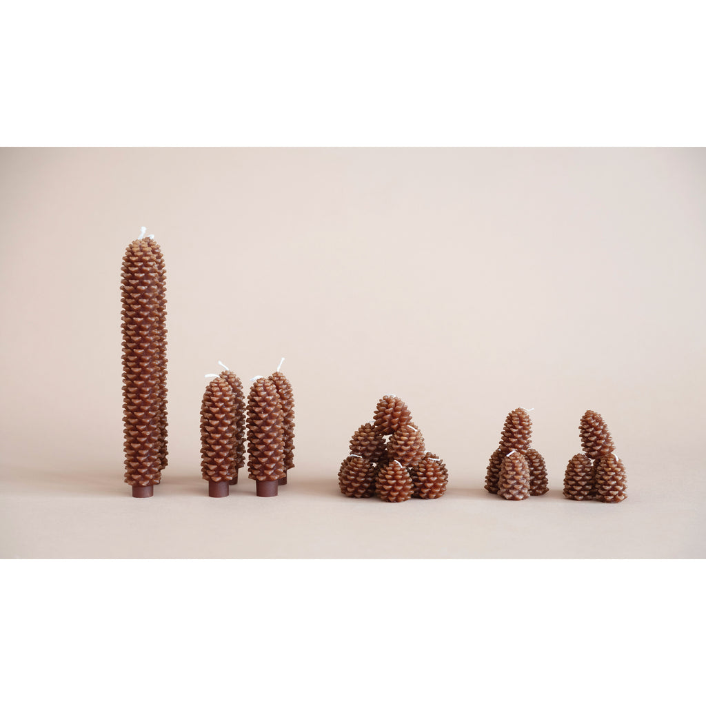 Unscented Pinecone Shaped Taper Candles - Wheat – Salt & Honey Market