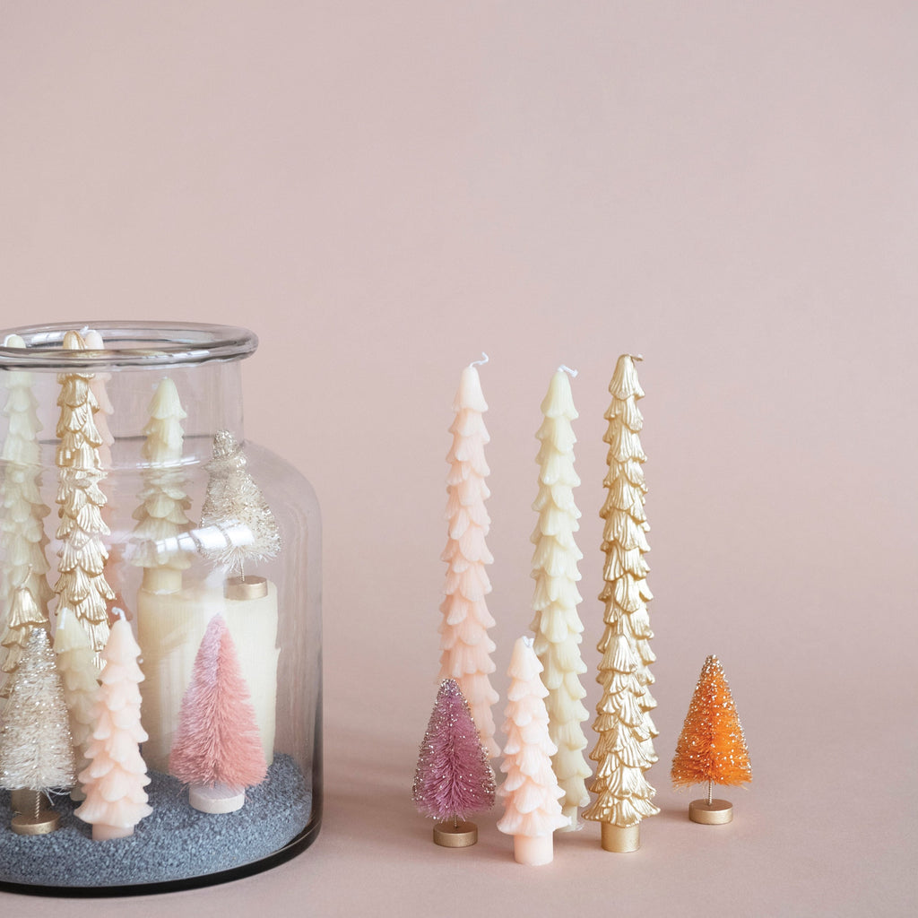 10 Unscented Tree Shaped Taper Candles - Eggnog – Home Treasures & More