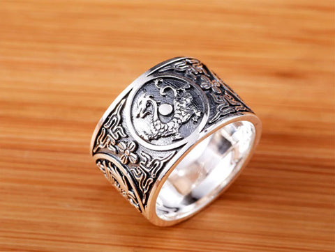 Bague Dragon Viking (Argent) | Viking Héritage