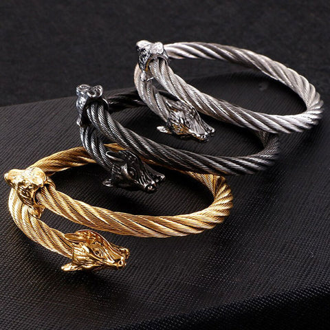 Bracelet Torsadé Hati et Skoll | Viking Héritage