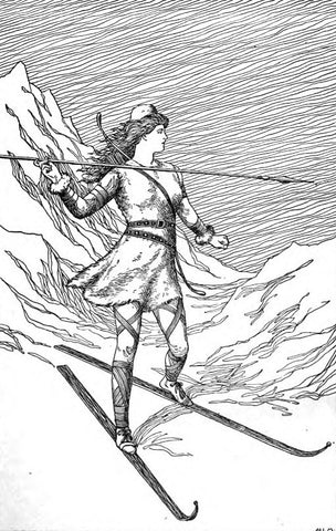 Skadi, die Göttin des Winters, der Jagd, der Berge und des Skifahrens