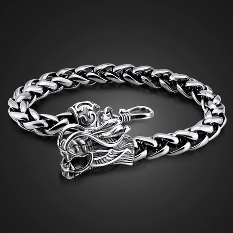 Silbernes Drachenarmband für Herren | Wikingererbe