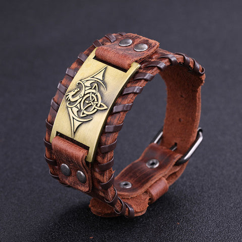 Bracelet Traditionnel Viking En Cuir | Viking Héritage