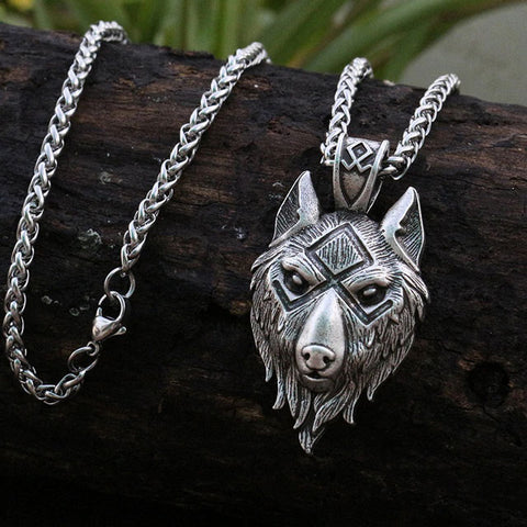 Collier Loup Fenrir - Rune Othala | Viking Héritage