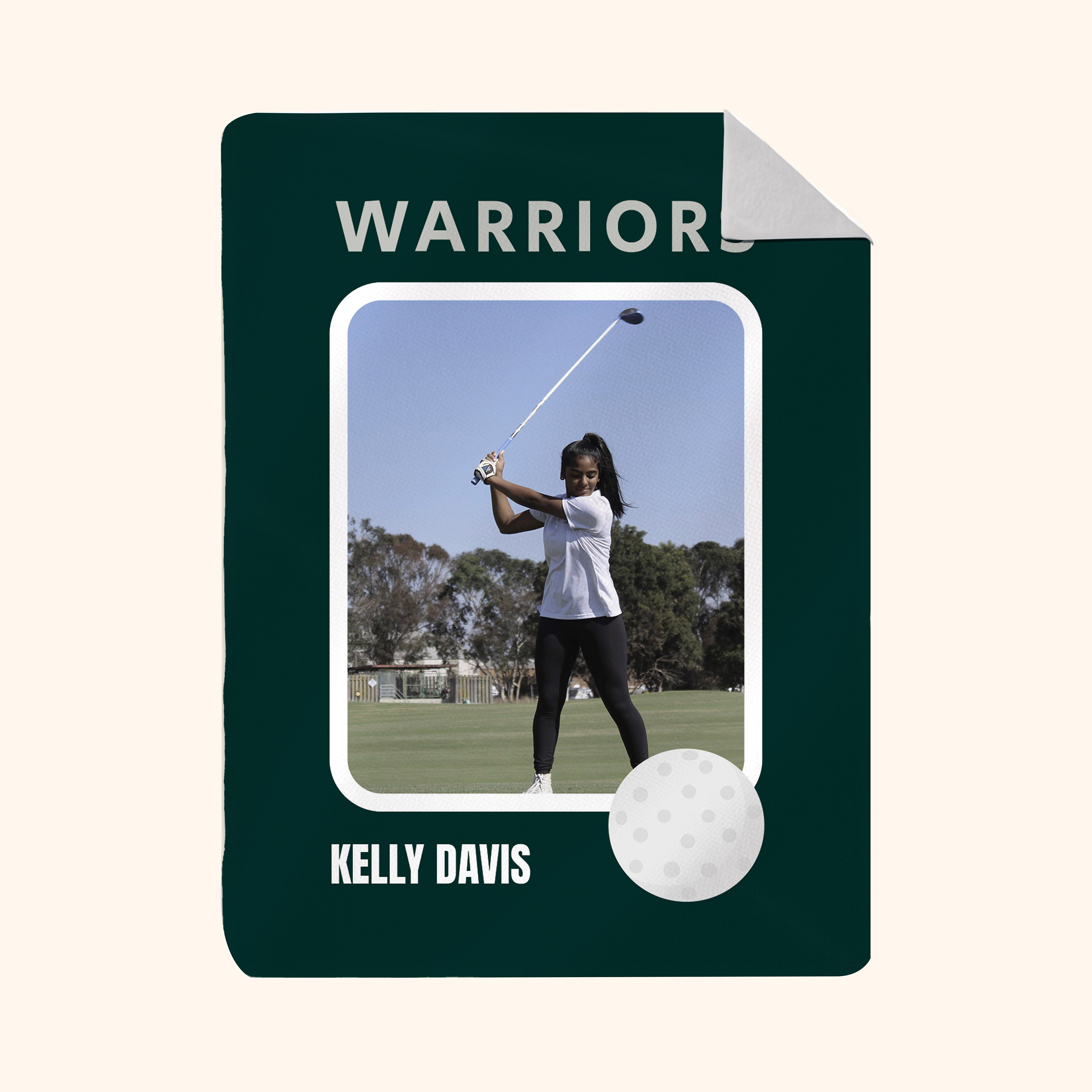 Custom Photo & Name Blanket: Golf Collectible Card Blanket Design - My BlanketShop product image