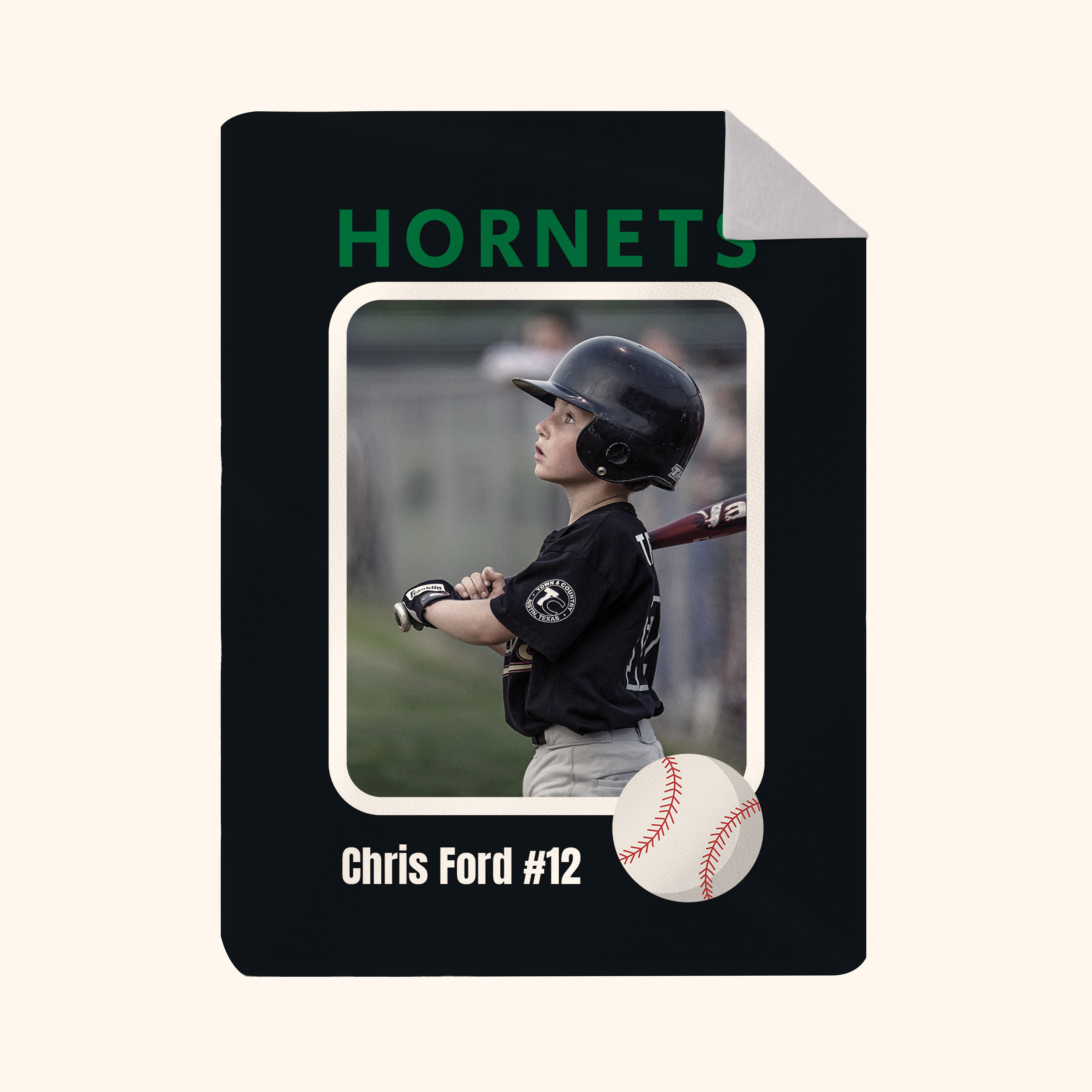 Custom Photo & Name Blanket: Collectible Baseball Card Design - My BlanketShop product image