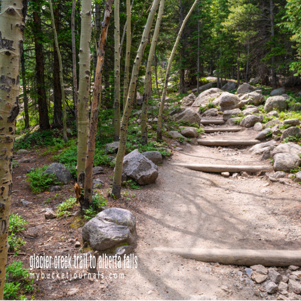 uneven ground on glacier ridge trail to alpine lake rocky mountain national park