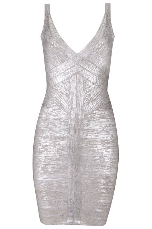 silver bandage dress