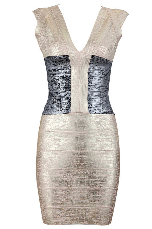 bronze bandage dress