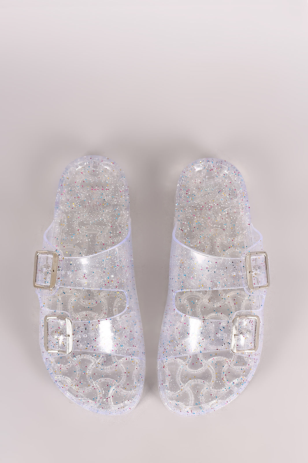 glitter jelly slide sandals