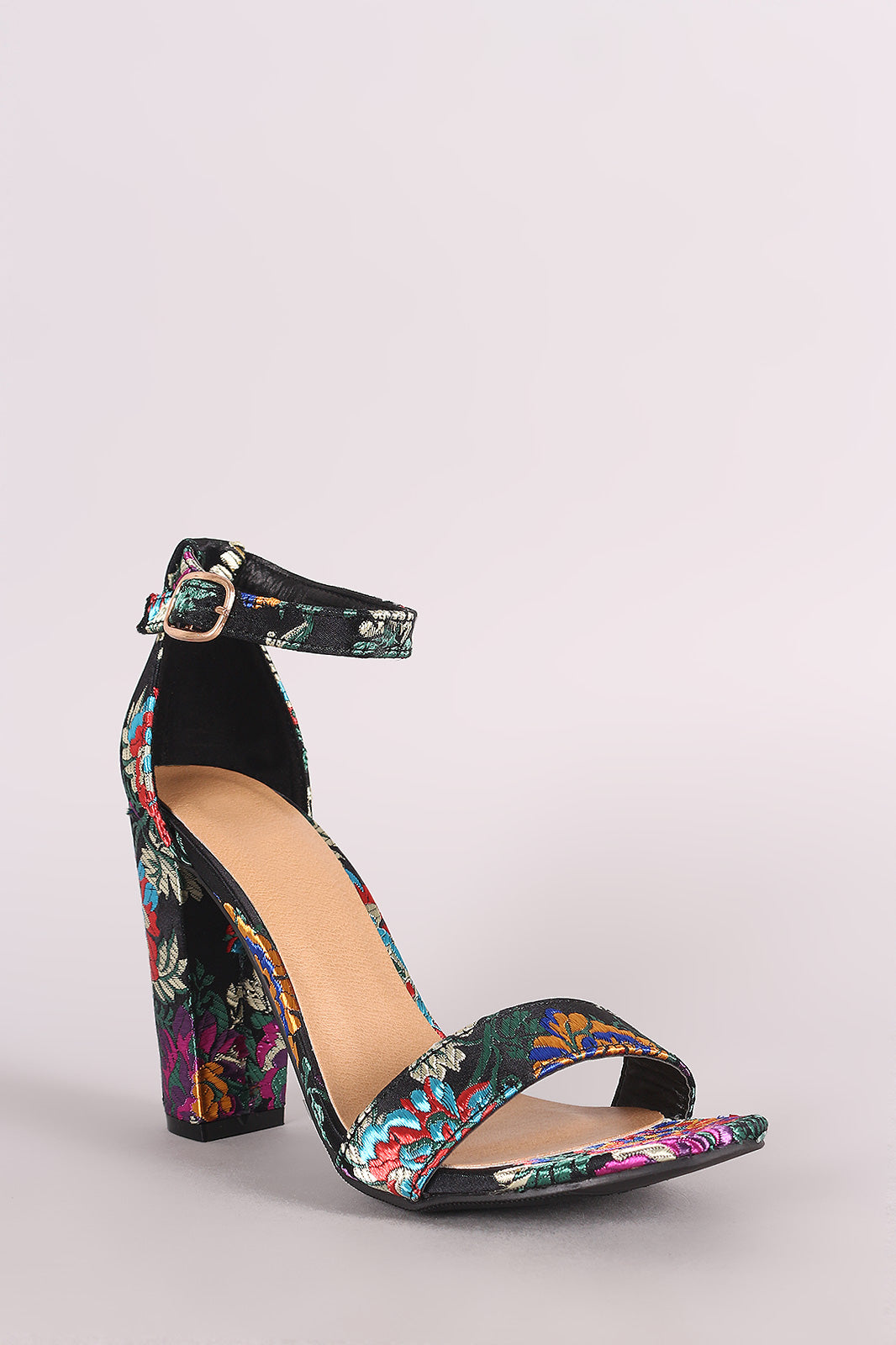 floral heels open toe
