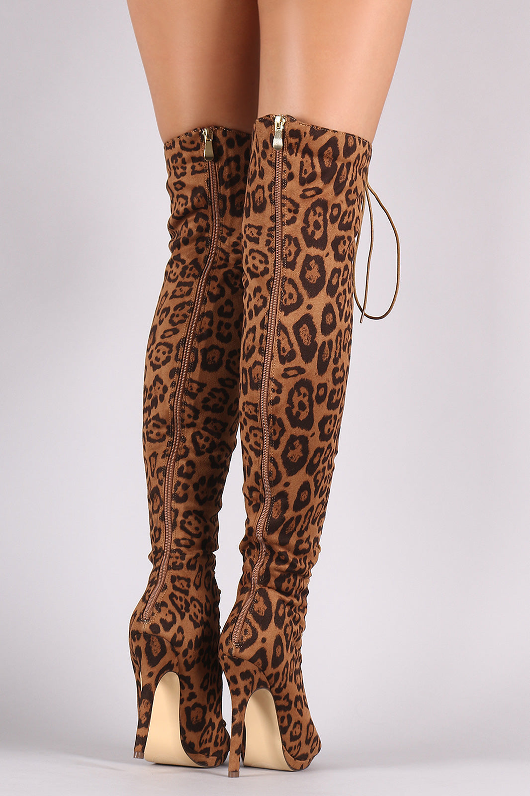 cheetah print over the knee boots