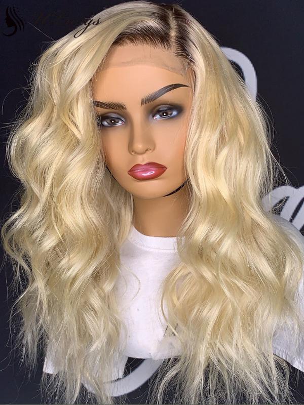 T1b/613 Blonde Color Body Wave Best Virgin Hair Lace Front Wig