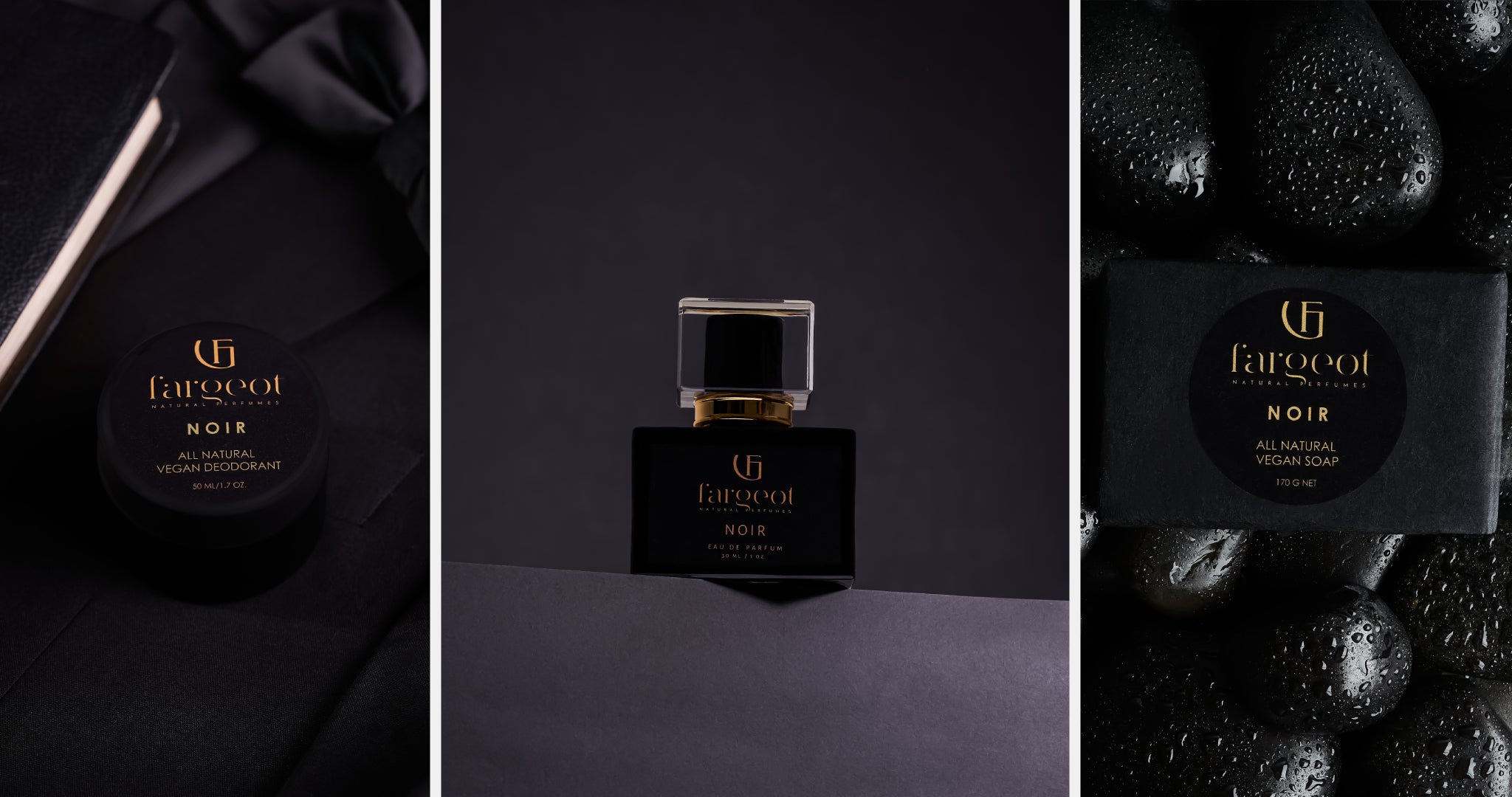 Noir all-natural perfume, deodorant and soap