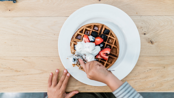 Waffle on a plate