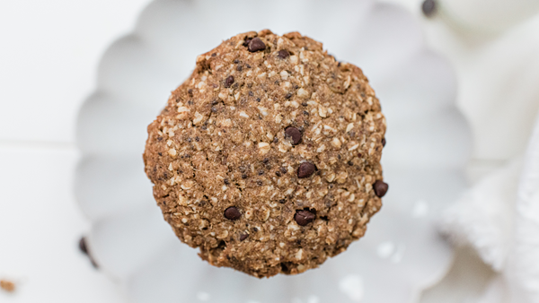 Chocolate chip cookie on a plate