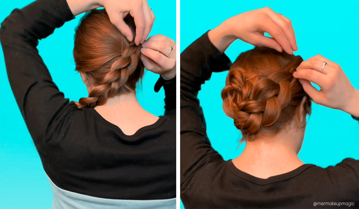 Braided buns by @mermakeupmagic - second day hairstyles