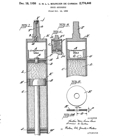 First mono tube shock patent