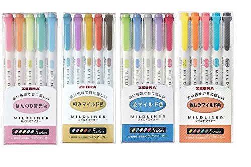 7 Mo Finance Zebra Mildliner Highlighter Pen Set Pastel Color Abunda