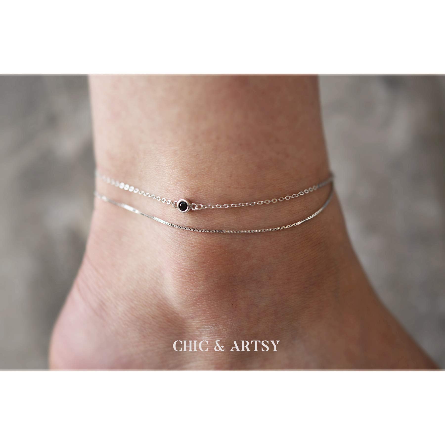 Download 6 Mo Finance 925 Sterling Silver Ankle Bracelet Multilayer Anklets Abunda