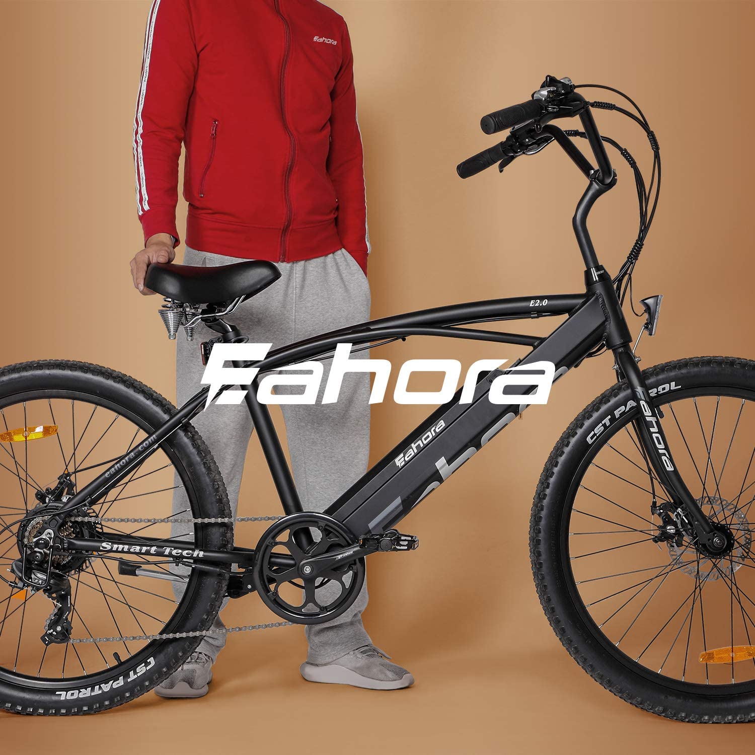 eahora 26 inch beach cruiser electric bicycle 36v 10.4 ah battery urban electric bike 350w ebike