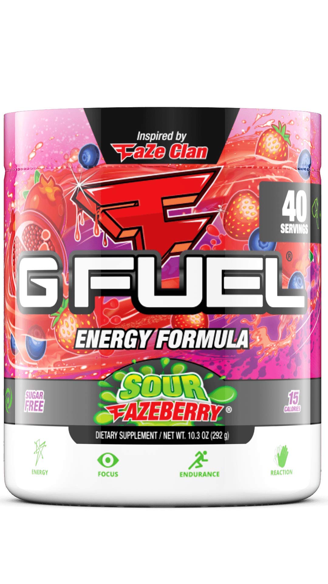 8 Mo Finance G Fuel Sour Fazeberry 40 Servings Elite Energy And Abunda