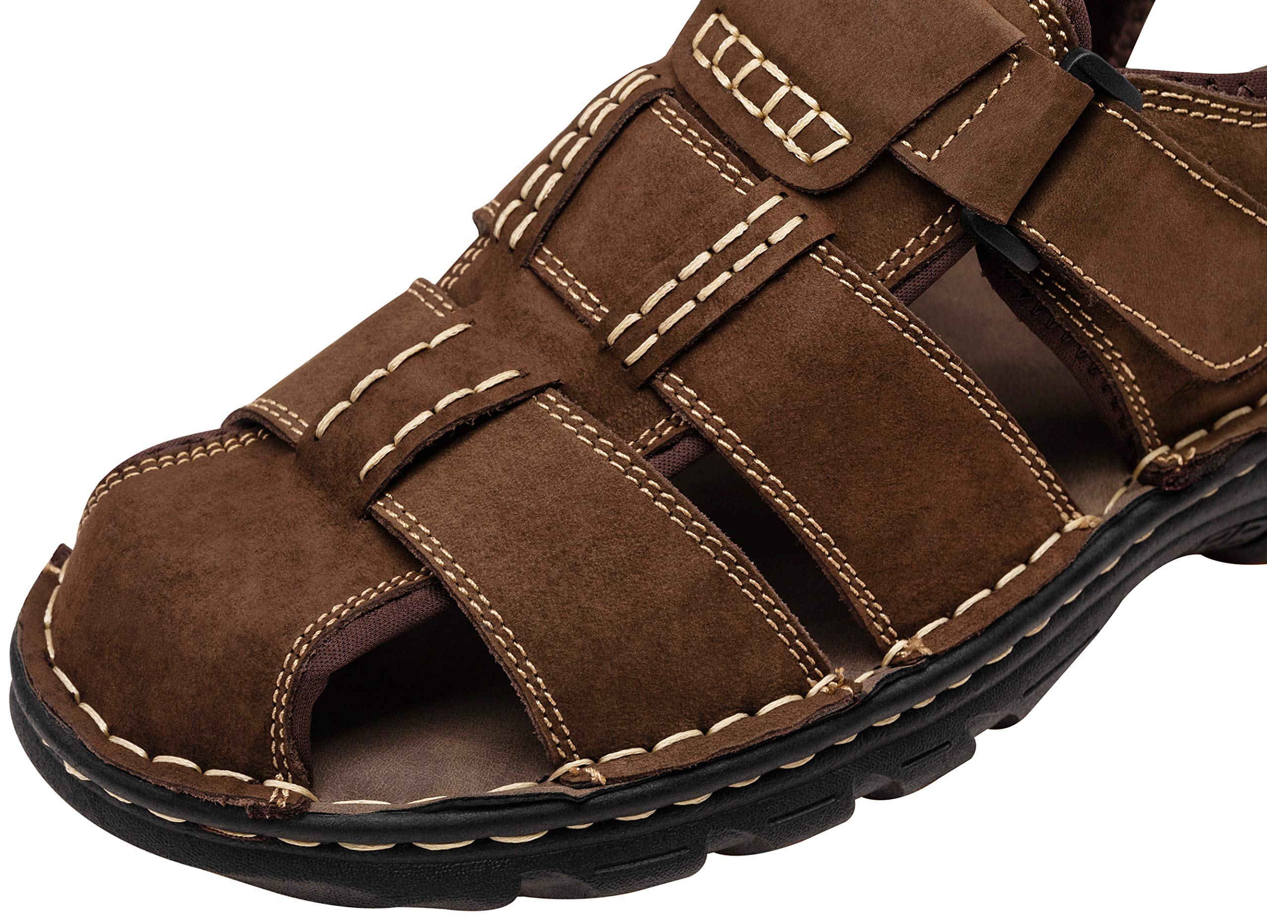 $11/mo - Finance Jousen Men's Sandals Leather Open Toe Beach Sandal ...