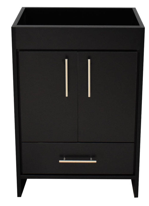 Vanity - Pacific 24" Modern Bathroom Vanity In Black With Stainless Steel Round Hollow Hardware Cabinet Only